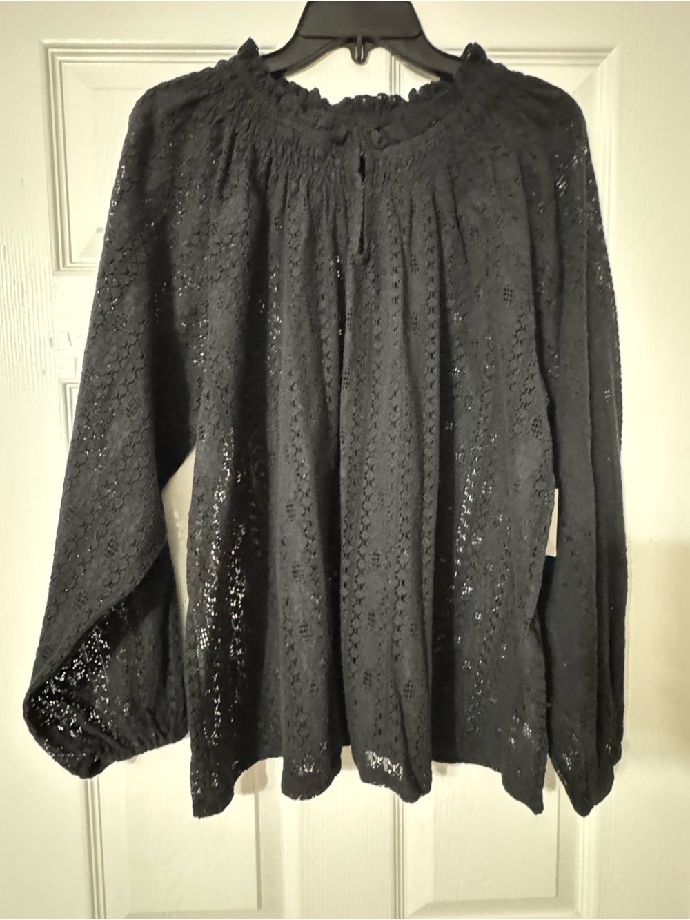 Old Navy Women's Black Lace Peasant Blouse
